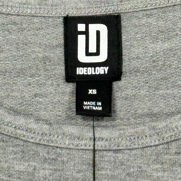 Ideology Activewear Womens Top‎ Size XS Gray Long Sleeve Crew Neck Tie Waistline - Picture 4 of 10